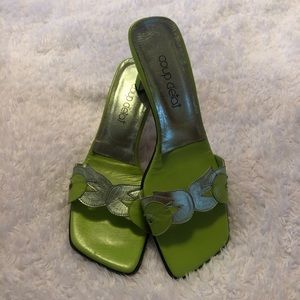 Coup Detat Green Square Heels